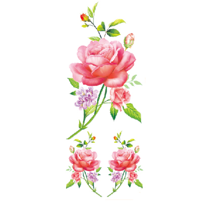 Pink rose tattoo